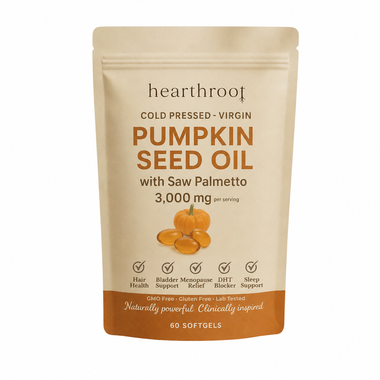Pumpkin Seed Oil Softgels — 3,000mg Cold-Pressed with Saw Palmetto
